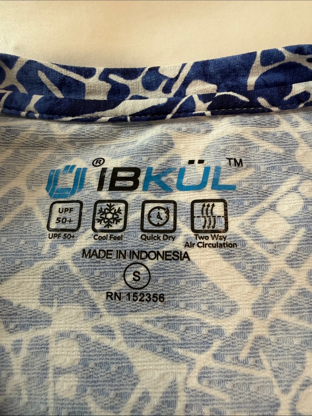 IBKUL Navy and White Long Sleeve Abstract Print Top - Picture 2 of 4